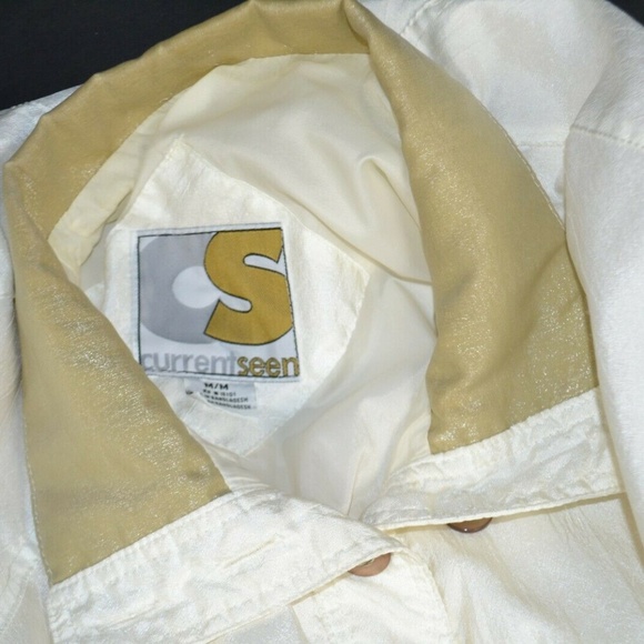 Vtg 1990's Cureent Seen Jacket, Crinkle Polyester, Glitter Trim Deadstock - Picture 7 of 7